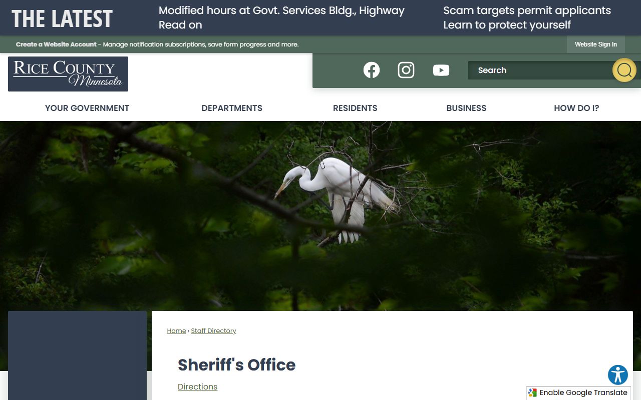 Rice County arrest records Sheriff's Office directory