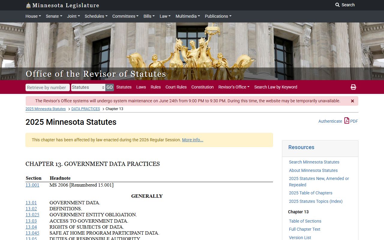 Rice County arrest records Minnesota Government Data Practices Act