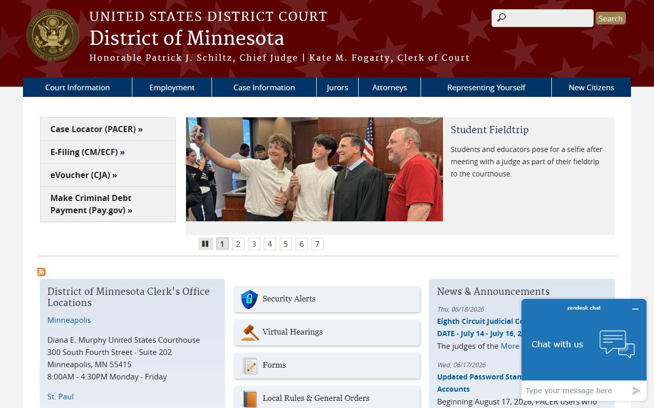 Rice County District Court federal District of Minnesota homepage