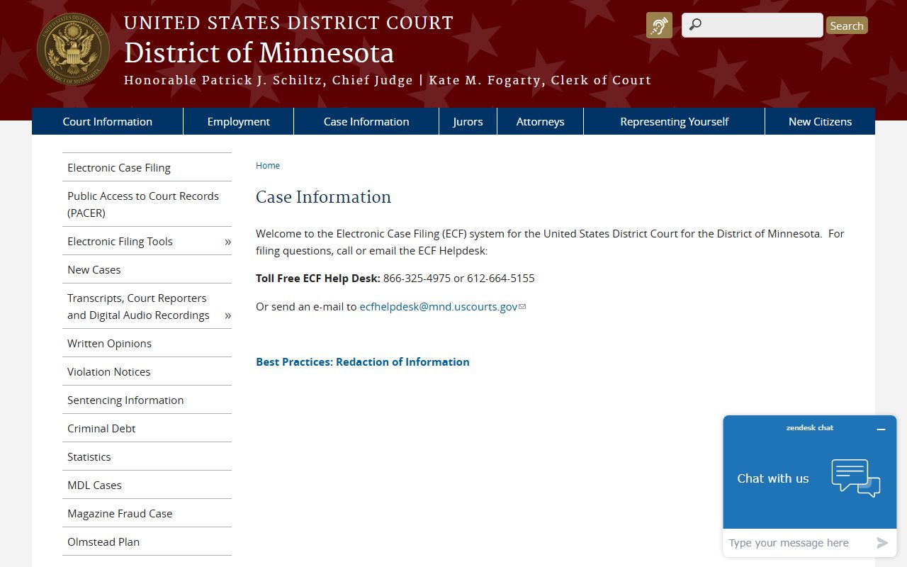 Rice County District Court District of Minnesota case information