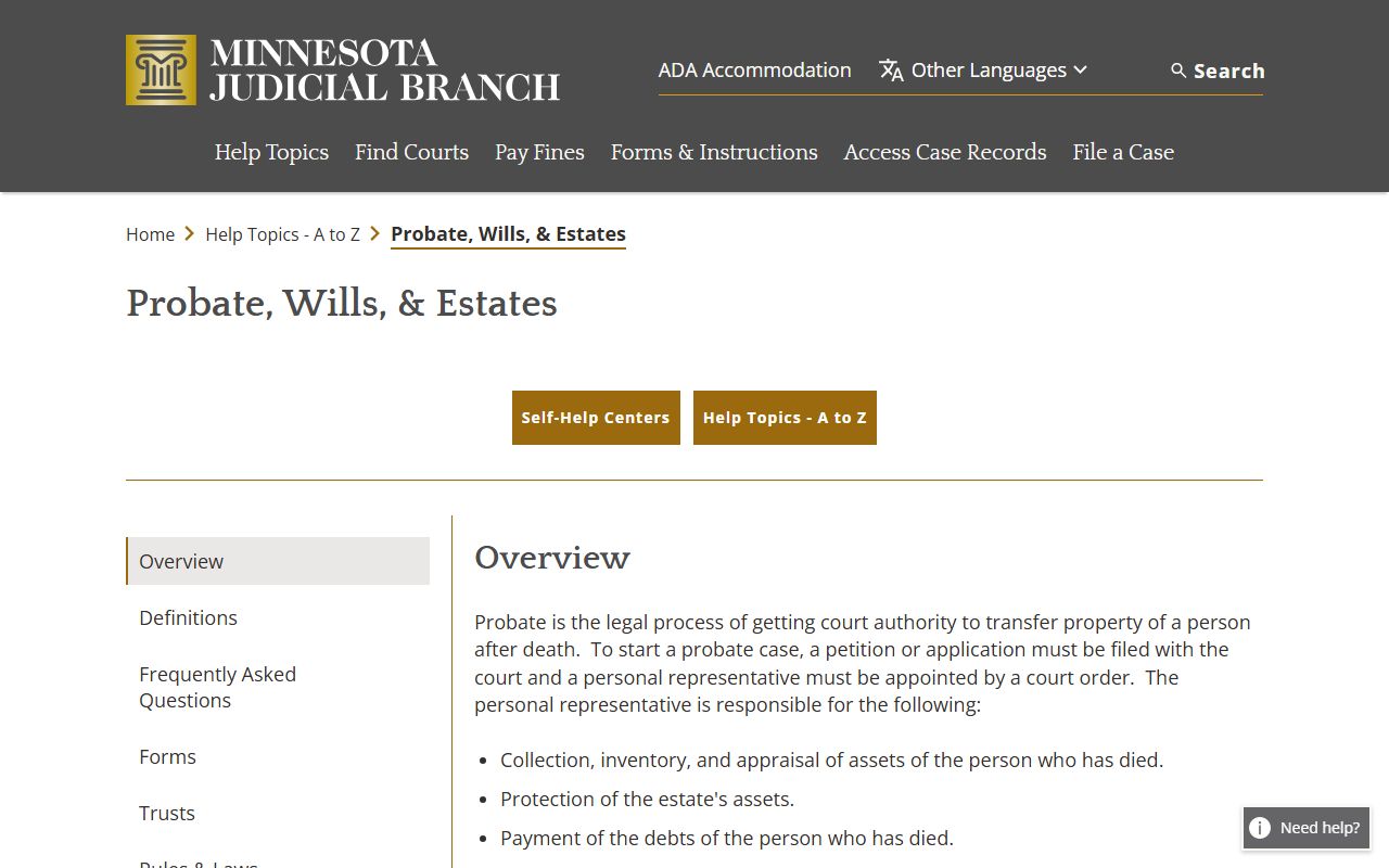 Rice County probate records Minnesota probate wills and estates help