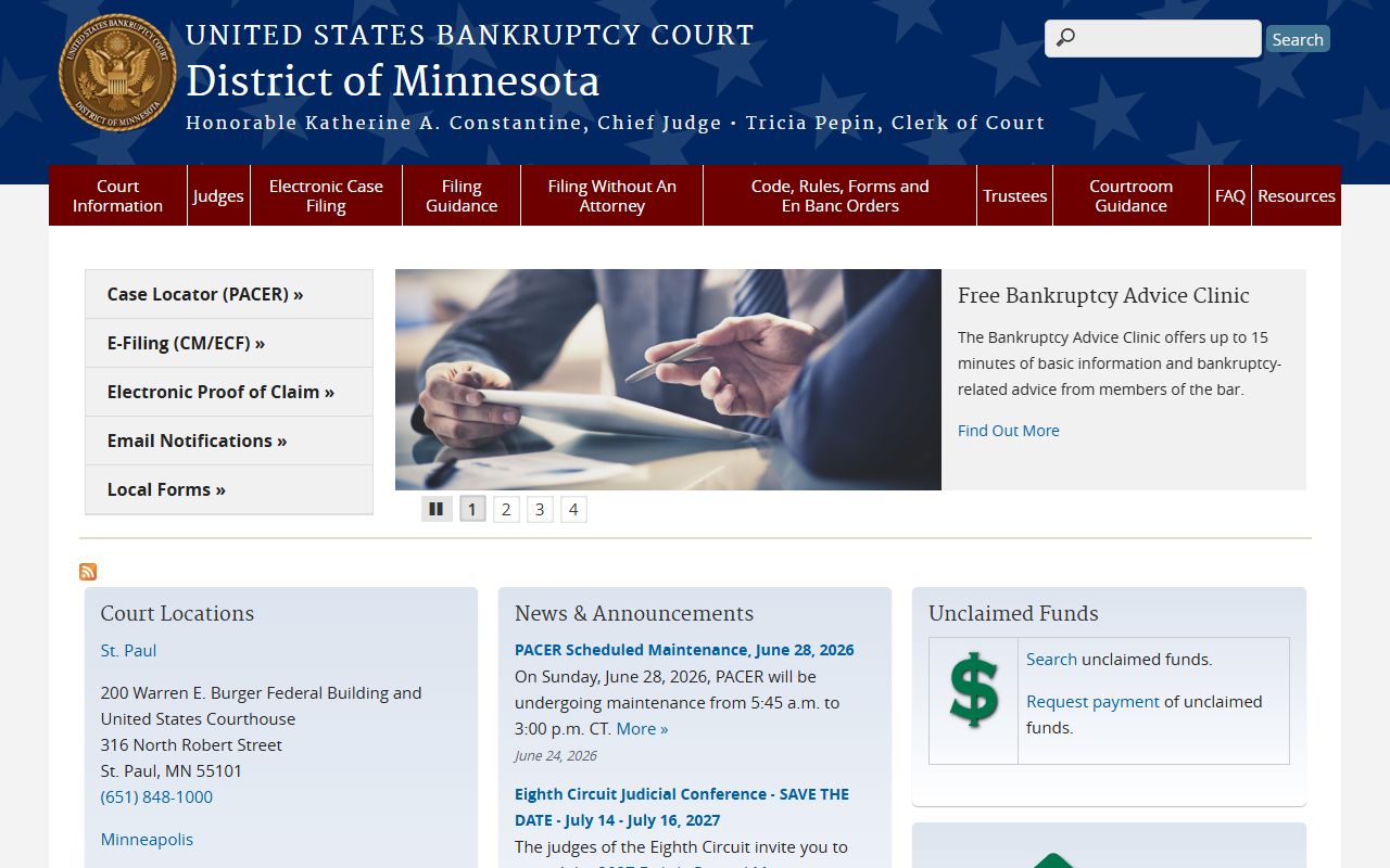 Rice County probate records U.S. Bankruptcy Court for Minnesota