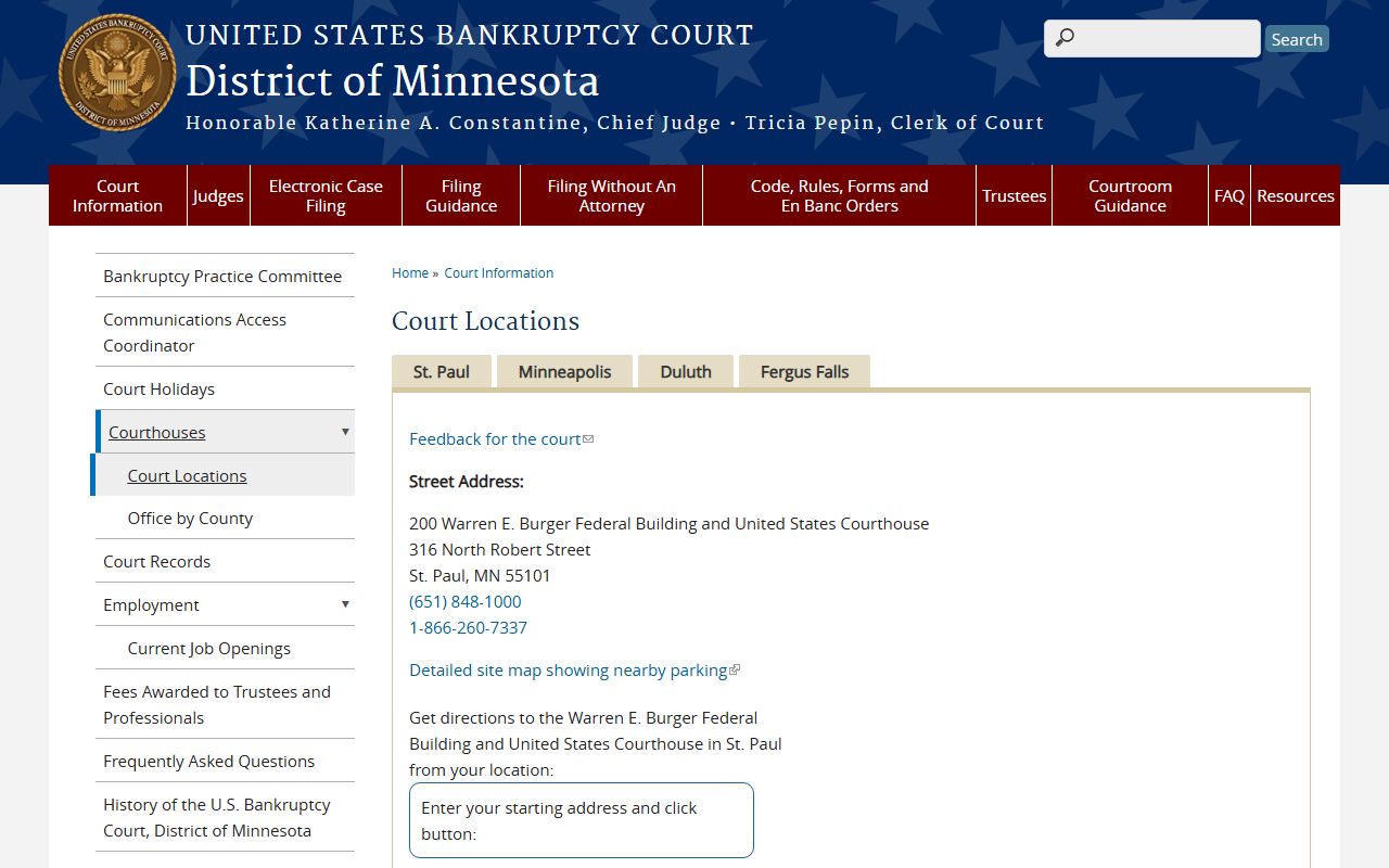 Rice County probate records Minnesota bankruptcy court locations
